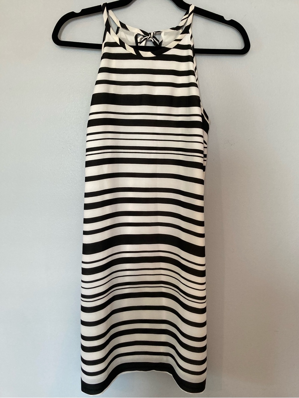 Banana Republic Black/White Striped Halter Dress sz 6P